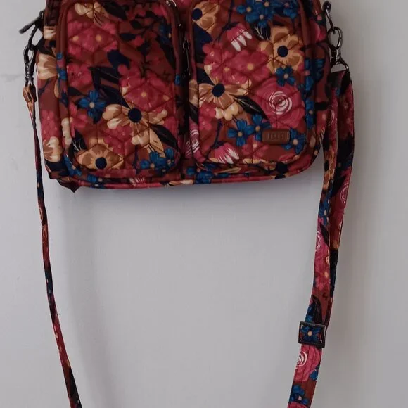 Lug Navigator Tan Floral Crossbody Bag Used - Picture 4 of 8